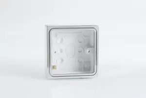 Image of Varilight Single Surface Decorative Pattress Box chrome effect - YBS.C