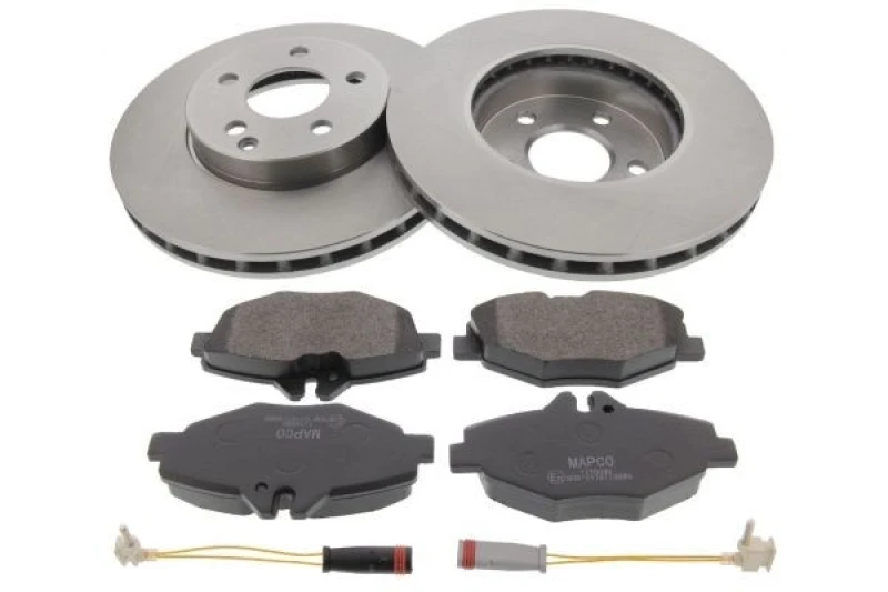 Image of MAPCO 47810 Brake disc and pads set Front Axle, Brake Disc Type: Vented, incl. wear warning contact Brake Set,disc brakes (3405)