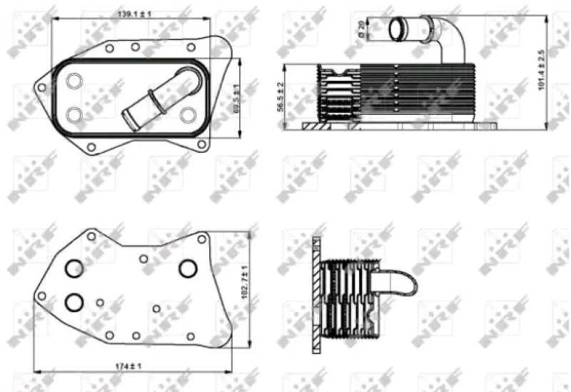 Image of NRF 31341 Oil Cooler Aluminium Oil Cooler,engine oil (469)