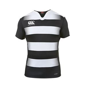 Image of Canterbury Boys Vapodri Challenge Hooped Rugby Training Jersey, Black, 8 Years