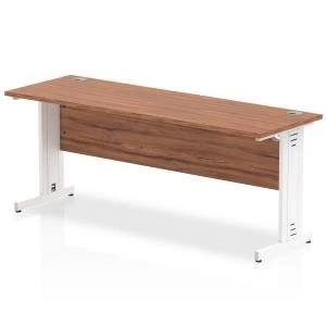 Image of Trexus Desk Rectangle Cable Managed White Leg 1800x600mm Walnut Ref