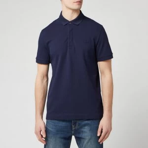 image of Lacoste Mens Regular Fit Paris Polo Shirt - Navy Blue - 3/S