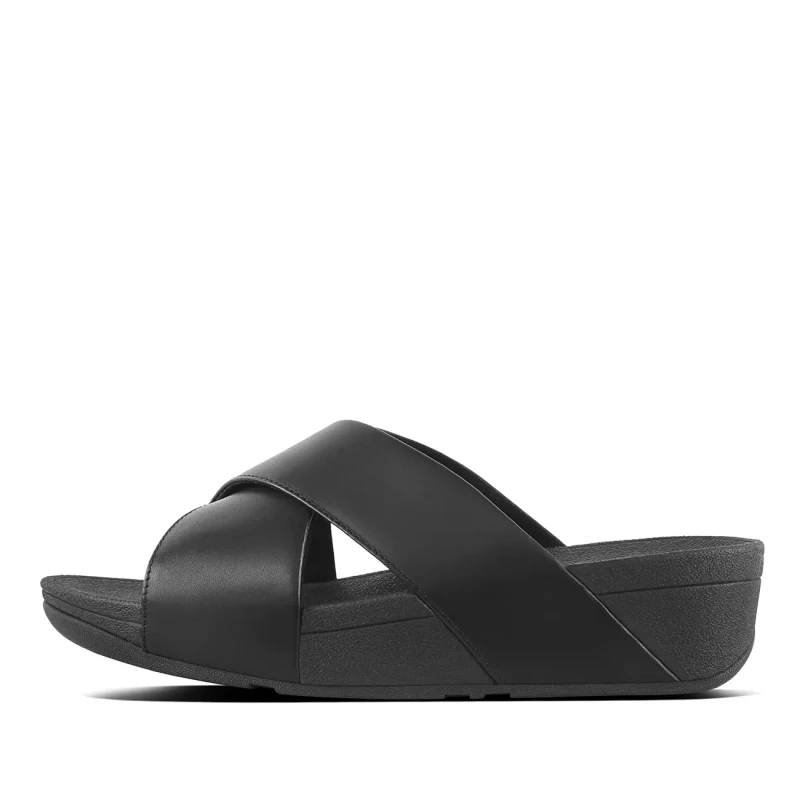 Image of FitFlop Leather sandals woman FitFlop Lulu Cross Slide Noir Female 36