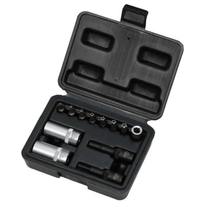 Image of Draper 12 Piece 1/4" Drive Air Conditioning and ECU Socket Set 02907 Drive: 1/4"