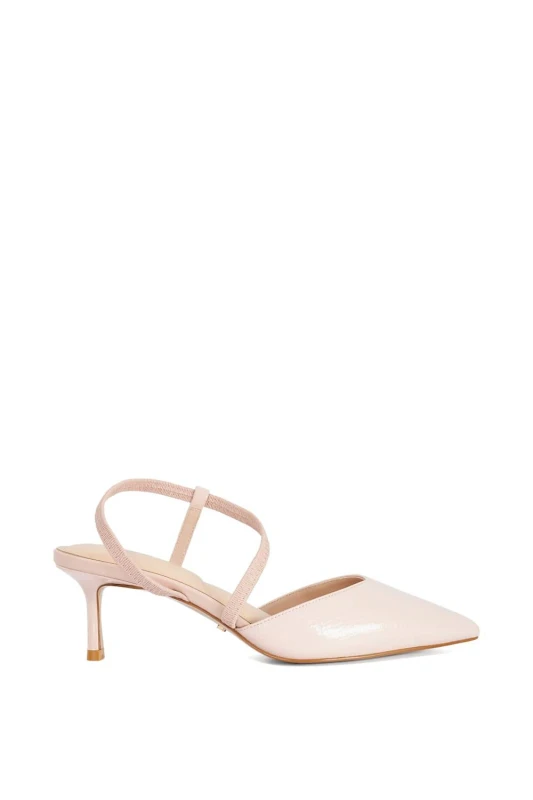 Image of Dune London Womens 'Charming' Leather Court Shoes in Pink Size: 6 Pink Female 6