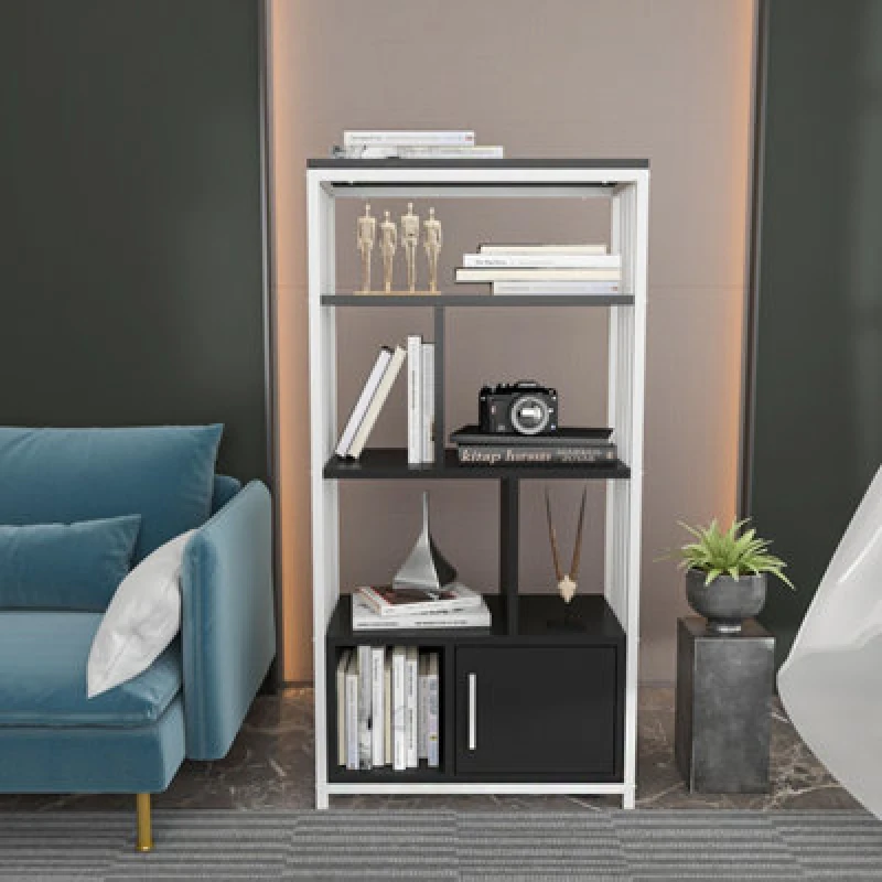 Image of Decorotika Valero Bookcase Shelving Unit White & Anthracite