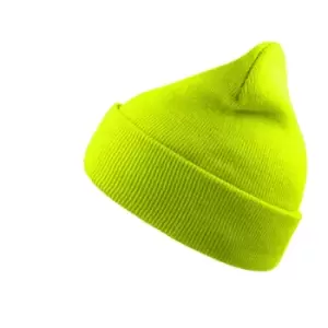 Image of Atlantis Wind Double Skin Beanie With Turn Up (One Size) (Safety Yellow)