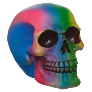 image of Gothic Rainbow Skull Ornament