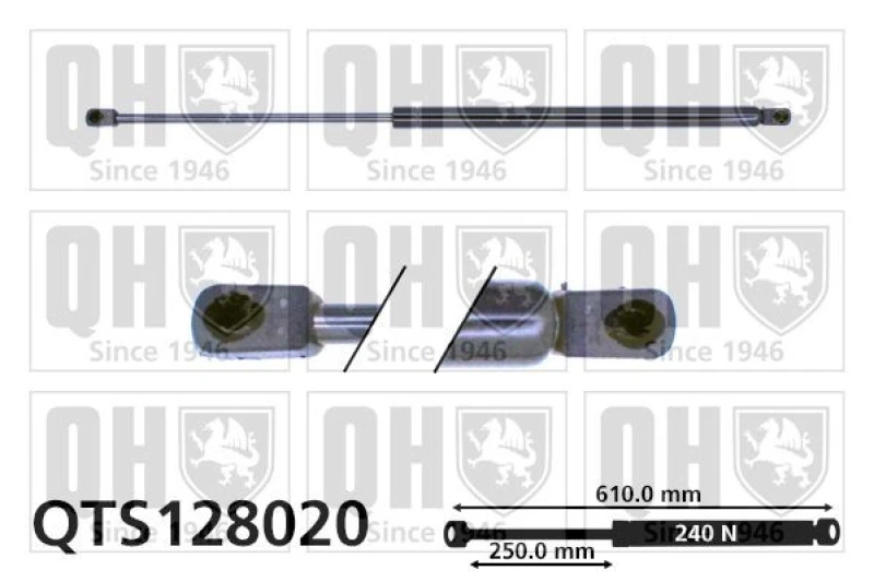 Image of QUINTON HAZELL Tailgate strut QUINTON HAZELL QTS128020