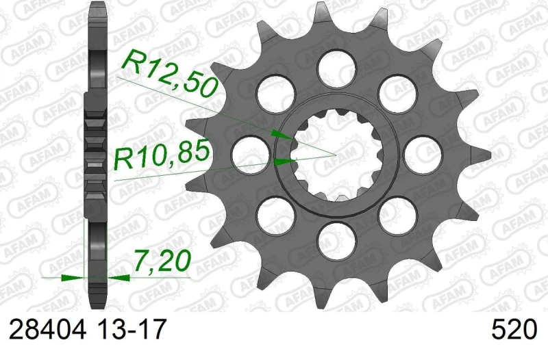 Image of AFAM Steel Standard Front Sprocket 28404 - 520