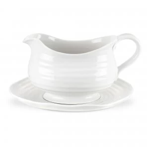 image of Sophie Conran for Portmeirion White Gravy Boat and Stand White