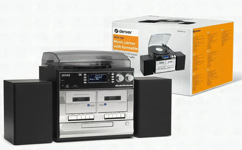 Image of Denver DAB Record Player Turntable, CD Player HiFi with USB Recording & Memory Card Reader Black unisex