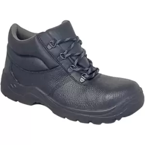Image of Grafters Mens Padded Collar D-Ring Chukka Safety Boots With Steel Midsole (12 UK) (Black) - Black