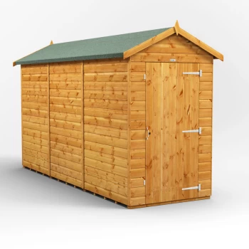 Image of 12x4 Power Windowless Apex Garden Shed - Brown