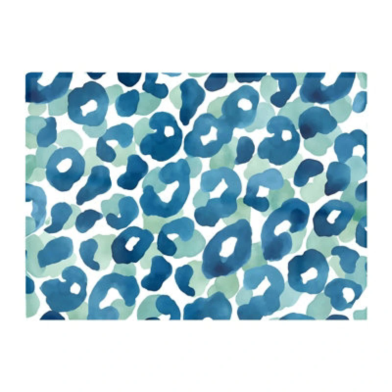 Image of Warren Reed Designer Watercolour Leopard Print Glass Chopping Board