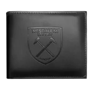 image of West Ham United FC Mens Official RFID Embossed Leather Wallet (One Size) (Black)