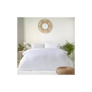 Image of The Linen Yard Tufted Polka Dot Duvet Cover Set (Single) (White) - White