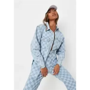 image of Missguided Oversized Shirt Co Ord - Blue