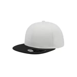Image of Atlantis Snap Back Flat Visor 6 Panel Cap (One Size) (White/Black)