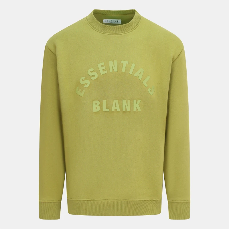 Image of Blank Essentials Arch Sweatshirt Mens Olive Khaki male Large
