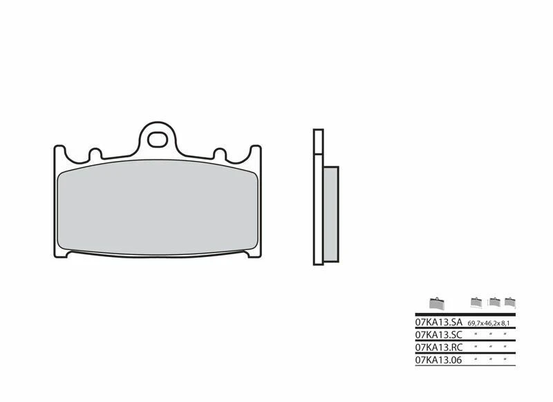 Image of Brembo S.p.A. Street Carbon Ceramic Brake pads - 07KA1306