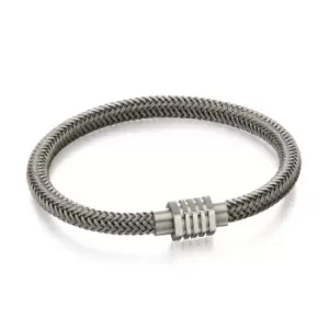 Image of Grey Steel Woven Bracelet