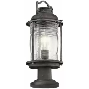 Image of Loops - Outdoor IP44 1 Bulb Wall Ground Pedestal Weathered Zinc LED E27 60W