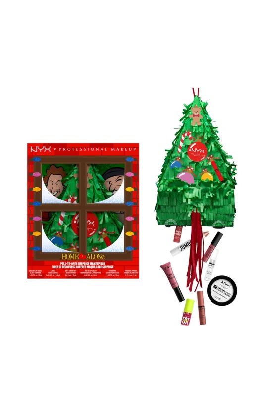 Image of NYX Professional Makeup Womens Home Alone Falling Presents Makeup Surprise Box, 12 Pieces Gift Set Multicolor Female