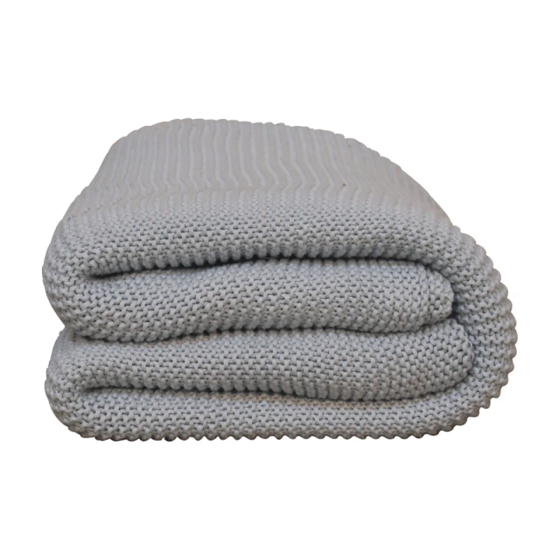 Image of Artisan Furniture Artisan Furniture Double Blue Knit Throw