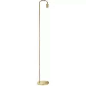 Image of Down light Floor Lamp Brushed Brass Free Standing Metal Curved Over Head Reading