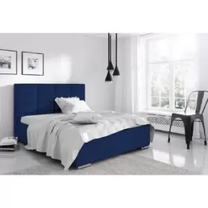 Image of Bulia Bed Double Plush Velvet Blue