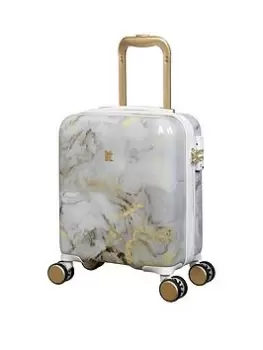 IT Luggage Sheen Underseat Gold/Grey Marble Print Hardshell Suitcase