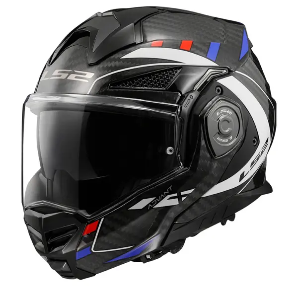 Image of LS2 FF901 Advant X Carbon Future Glossy Black White Blue Red Modular Helmet Size S