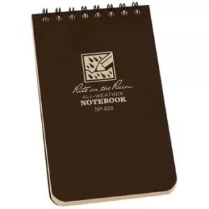 Rite in the Rain Universal Notebook, Top Spiral Bound, 3" x 5" (50 Sheets) Tan / Brown