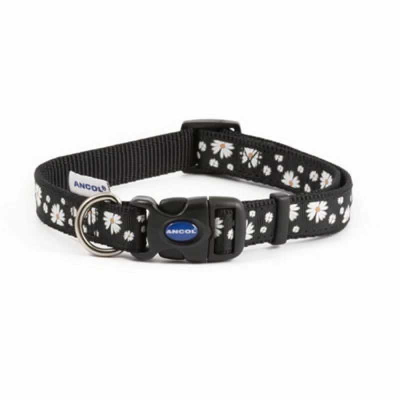 Image of Ancol Fashion Adjustable Printed Dog Collar Black