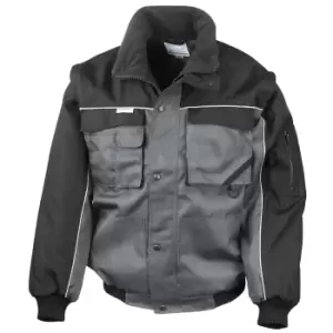 Image of Result Mens Workguard Zip Sleeve Heavy Duty Water Repellent Windproof Jacket (2XL) (Grey/Black)