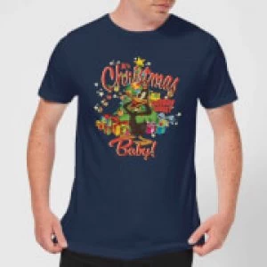 Image of Looney Tunes Its Christmas Baby Mens Christmas T-Shirt - Navy - L