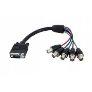 image of 1 ft Coax HD15 VGA to 5 BNC RGBHV Monitor Cable MF