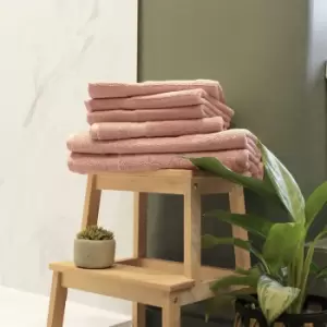 image of Loft Combed Cotton 6 Piece Hand/Bath Towel Set Pink