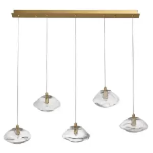 image of Netlighting Merano Kildonan 5 Light Bar Pendant Ceiling Light Brass Gold Metal B