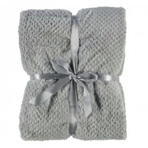 image of Linens and Lace Flannel Fleece Throw - Grey