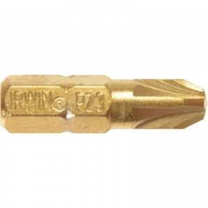 image of Irwin Pozi Titanium Coated Screwdriver Bit PZ3 25mm Pack of 10