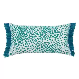 image of Joules Pheasant Floral Cotton Cushion - Multi