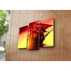 Image of 3KBPAT-35 Multicolor Decorative Canvas Painting (3 Pieces)