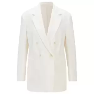 Image of Boss Double Breasted Blazer - White