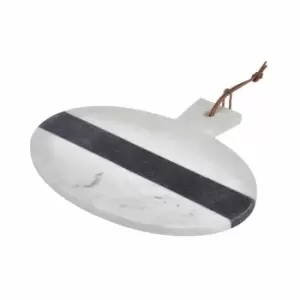 Image of Interiors by PH Maison White Grey Marble Round Paddle Board