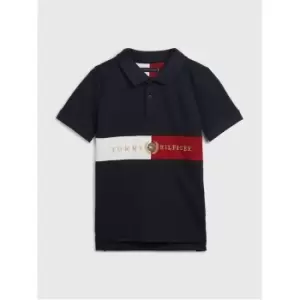 Image of Tommy Hilfiger Icon Centre Flag Polo Shirt Infant Boys - Blue
