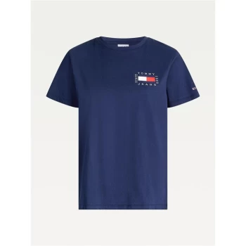 Image of Tommy Jeans Box Flag T Shirt - Twlght Navy C87