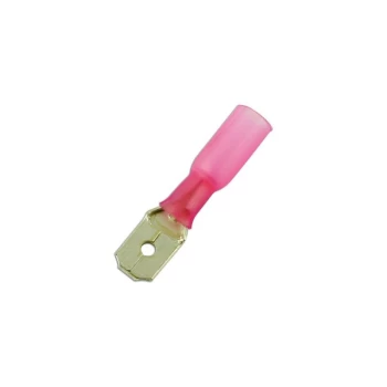 Image of Connect - Wiring ors - Red - Heat Shrink Male Slide-on - 6.3mm - Pack Of 25 - 30166
