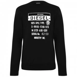 image of Diesel Text Graphic Sweatshirt - Black 9XX